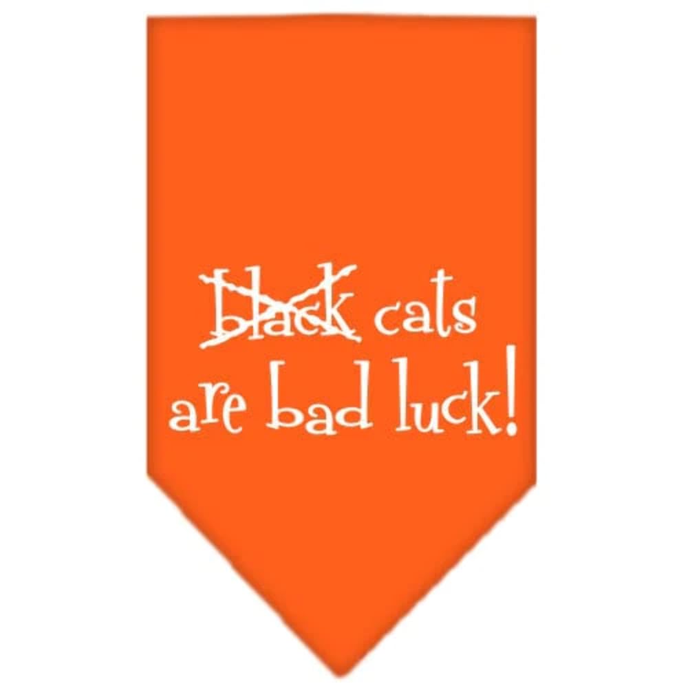 Halloween Pet and Dog Bandana Screen Printed, Black Cats are Bad Luck Cocoa Large