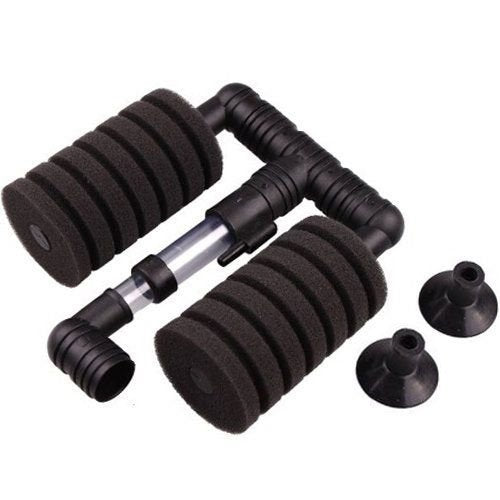 Aquapapa 4X Dual Bio Sponge Filter For Betta Fry Aquarium Fish Tank Up To 30 Gallon Each (Dual Sponge Filters 4-Pack)