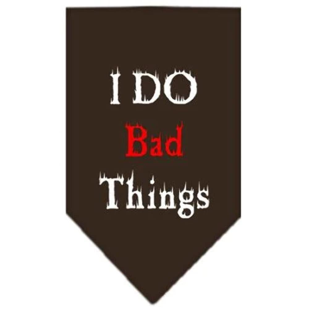 Pet and Dog Bandana Screen Printed, &quot;I Do Bad Things&quot; Yellow Large