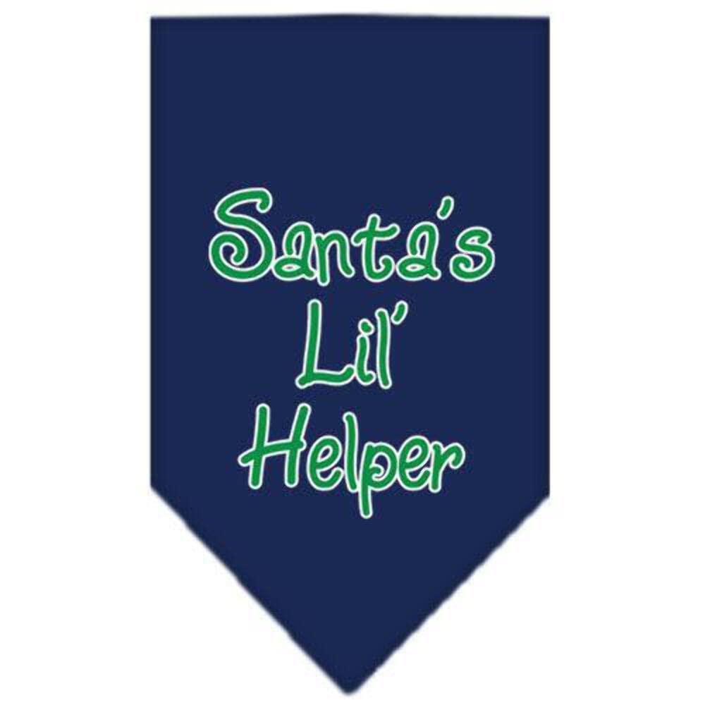 Mirage Pet Products Santa Lil Helper Screen Print Bandana for Pets, Large, Black