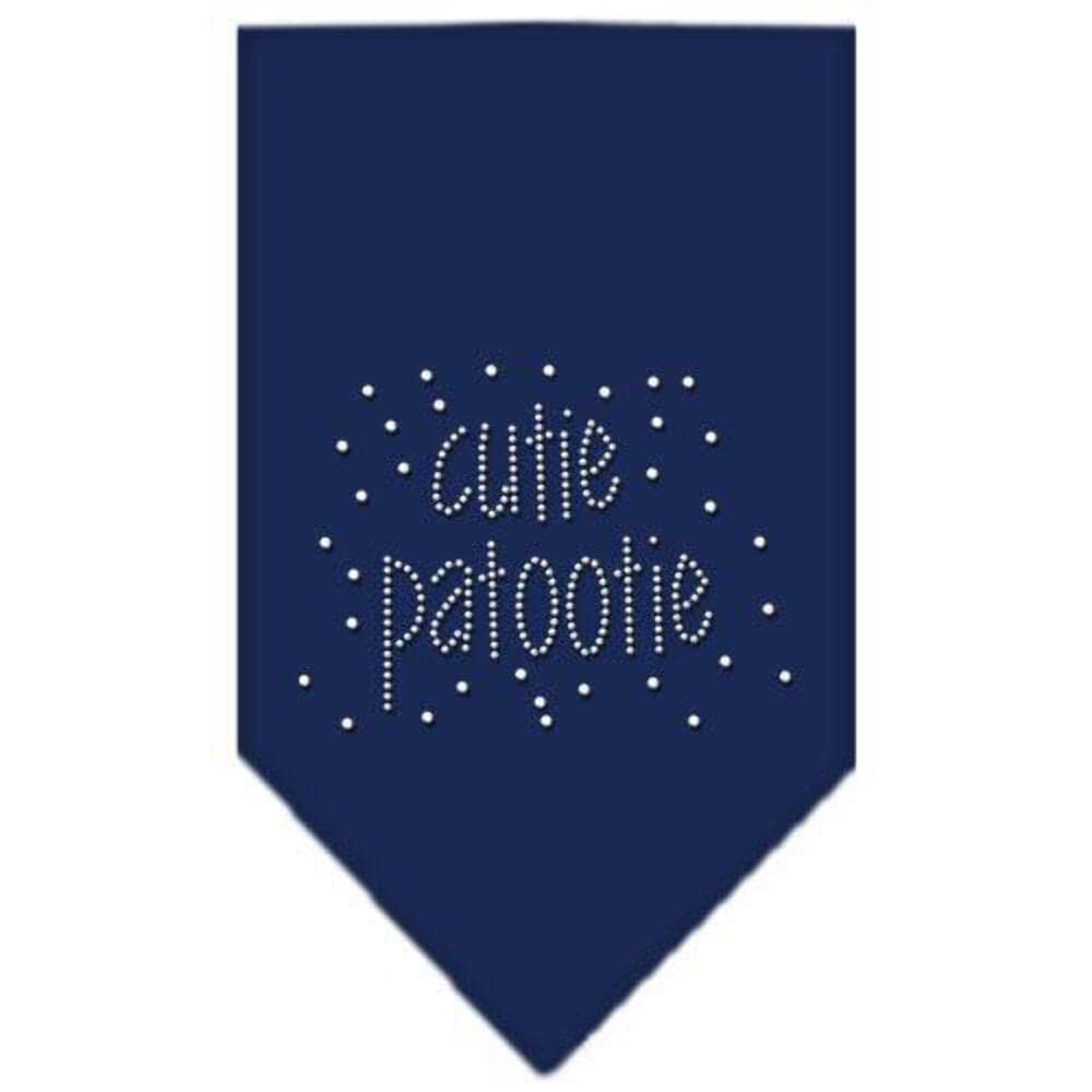 Mirage Pet Products Cutie Patootie Rhinestone Bandana, Large, Navy Blue