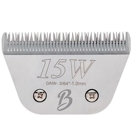 Bucchelli Detachable A Series Wide 15 Blade Dog Grooming Cut Length 3/64'' - 1.0Mm Japanese Carbonized Steel Wide Blades 15 Clip