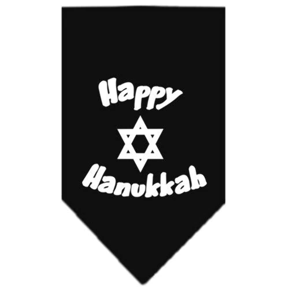 Pet and Dog Bandana Screen Printed, &quot;Happy Hanukkah&quot; Emerald Green Small