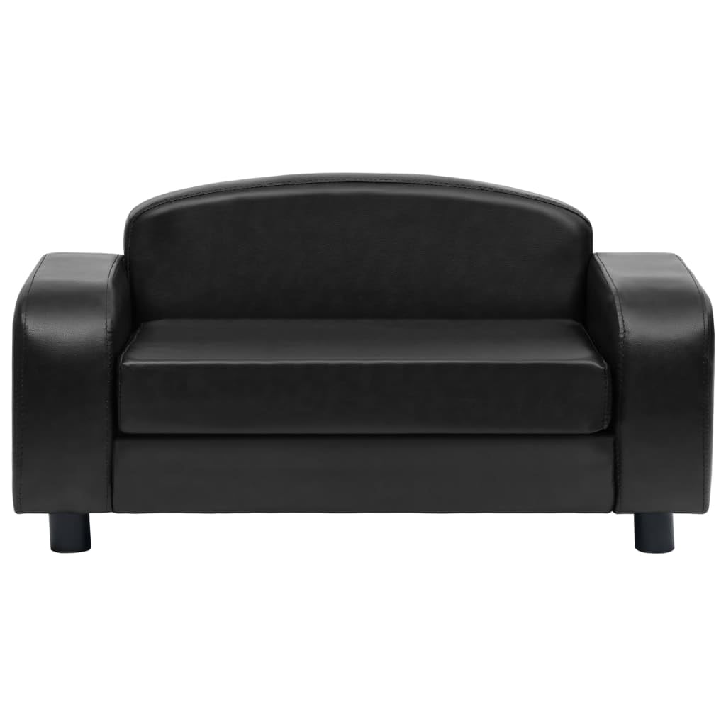 Vidaxl Faux Leather Pet Sofa - Black, 31.5'X19.7'X15.7', Ideal For Adult Cats & Small Dogs, Washable Cushion Cover, Anti-Slip Design