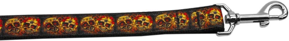 Pet Dog & Cat Nylon Collar or Leash, "Skull Crossed Lovers" 1" w x 4 ft. leash