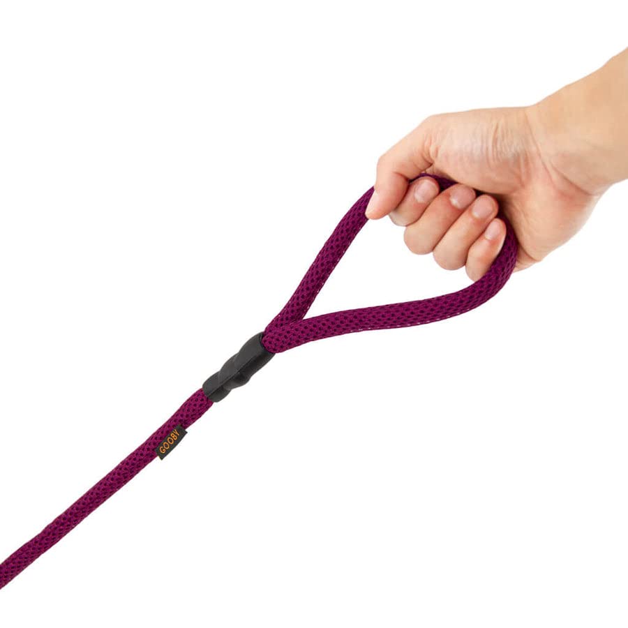 Gooby Mesh Leash - Purple, 4 Ft - Breathable Mesh 4 Foot Leash For Small Dogs With Bolt Snap Clasp - On The Go Dog Leashes For Small, Medium, And Large Dogs