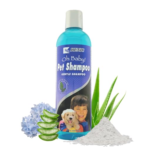 Kenic Oh Baby Gentle Puppy Shampoo - Tear-Free, Soap-Free, Baby Powder Scent, 17oz, Blue, Model K1910