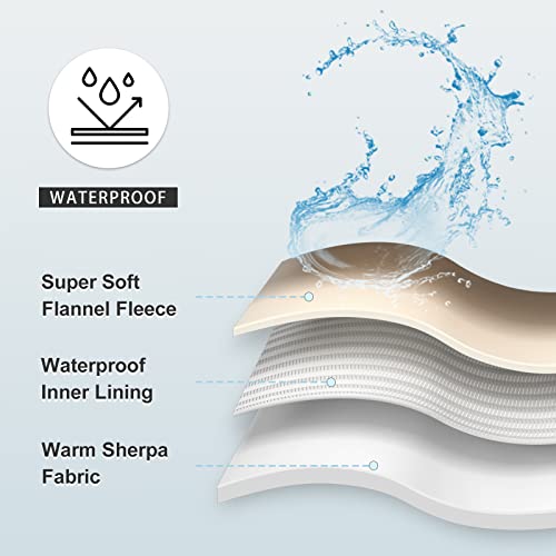 Yaning Waterproof Blanket for Bed & Couch, Soft Lilac Sherpa Fleece, 50x60 inches, Liquid Proof Pet Protector