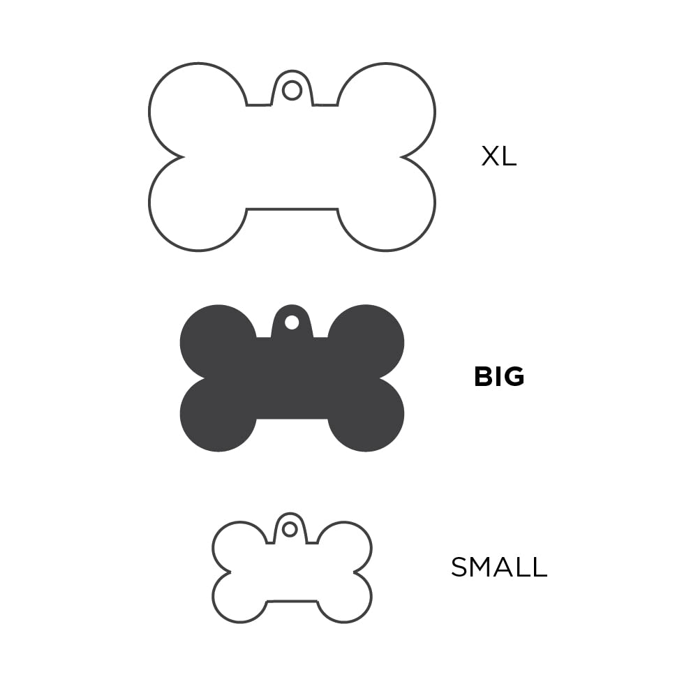 Myfamily Personalized Pet Id Tag Made In Italy, Large Red Bone, Free Engraving, Hand Enamelled In Metal, Basic Handmade Collecti