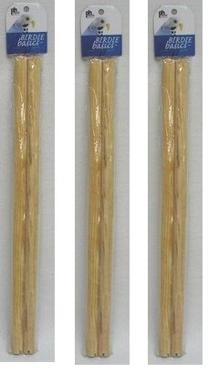 6 Pack Of Prevue Pet Products Birdie Basics Wood Bird Perch, 3/8 By 19-Inch (3 Packages With 2 Perches Each)