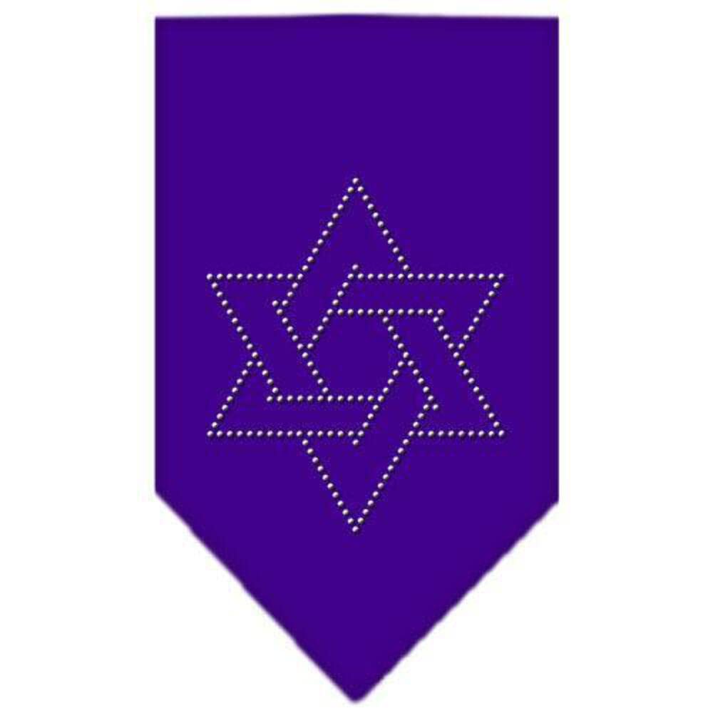 Mirage Pet Products Star of David Rhinestone Bandana, Large, Purple