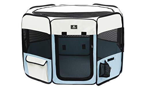 X-Zone Pet Portable Foldable Pet Dog Cat Playpen Crates Kennel/Premium 600D Oxford Cloth,Removable Zipper Top, Indoor And Outdoor Use