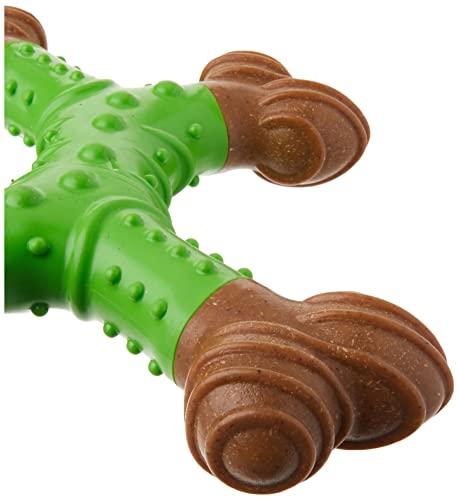 Spot Bam-Bones Dental X-Bone - Made With Bamboo Fiber And A Massaging Rubber Center To Keep Teeth Clean, Durable Oral Care Dog Chew For Light Chewers & Teething Puppies Under 40Lbs, 8In, Apple Flavor