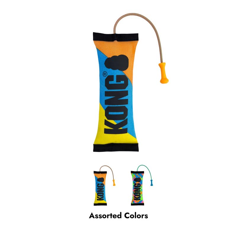Kong Wubba Ballistic High-Viz Dog Toy - Squeaky Durable Tug & Toss Toy - Bright Colors For High Visibility - (High-Viz Wubba/Bum