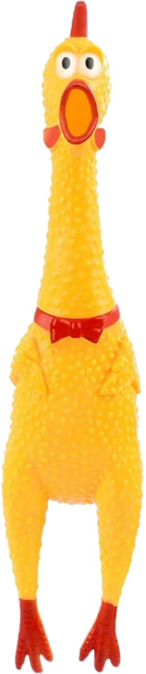 Dlh Western Large Screaming Rubber Chicken, 12 Inch Squawking Chicken (1-Pack)