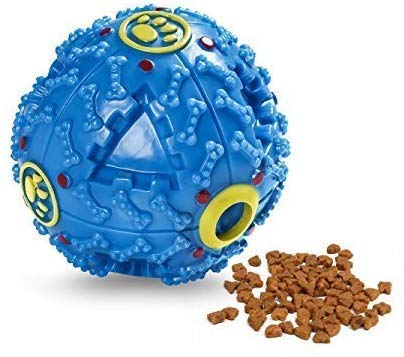 Psk Pet Mart Interactive Squeaky Giggle Quack Dog/Cat Toy Ball Pet Food Dispenser Dog/Cat Pet Products (Color May Vary)