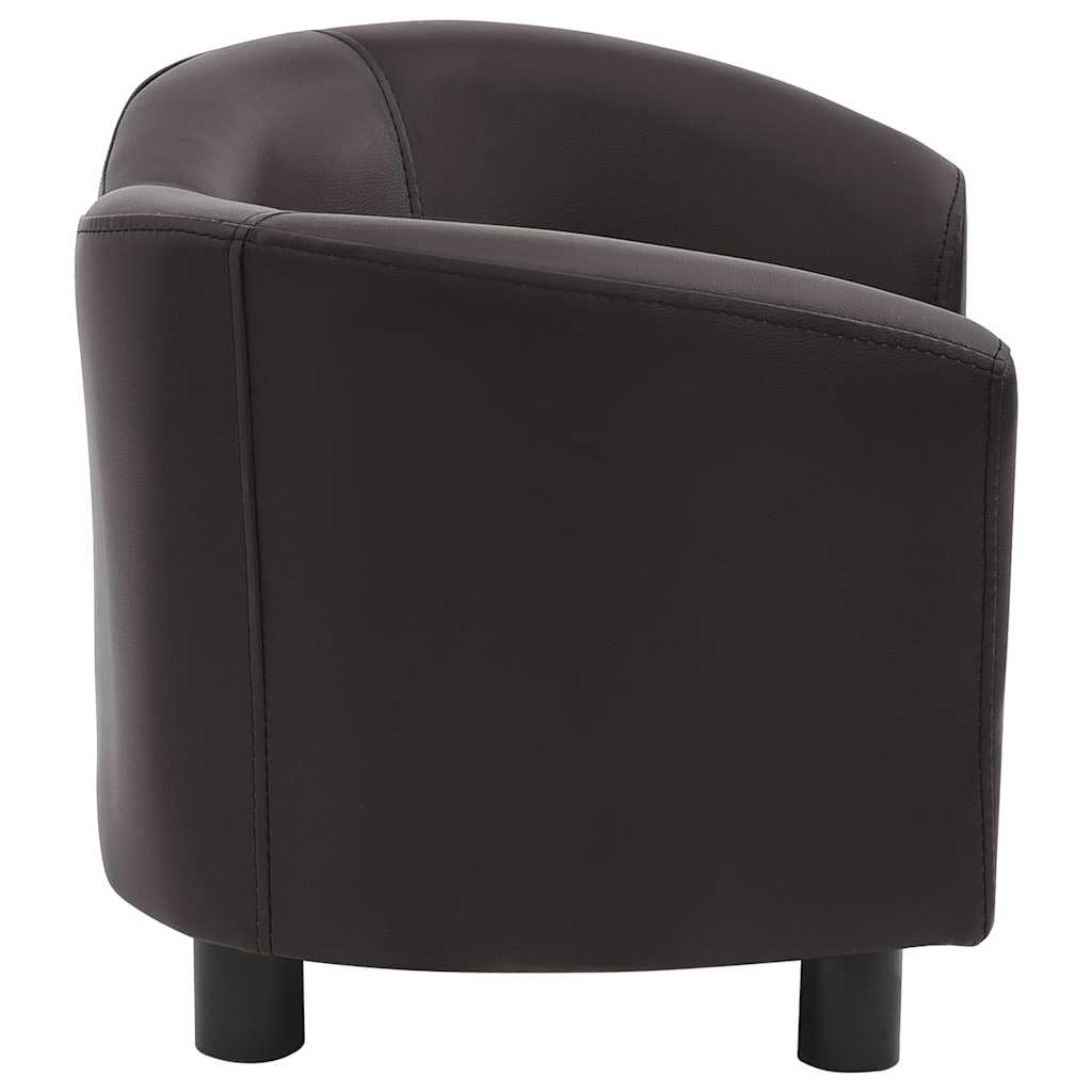Vidaxl Dog Sofa Brown 26.4'X16.1'X15.4' Faux Leather