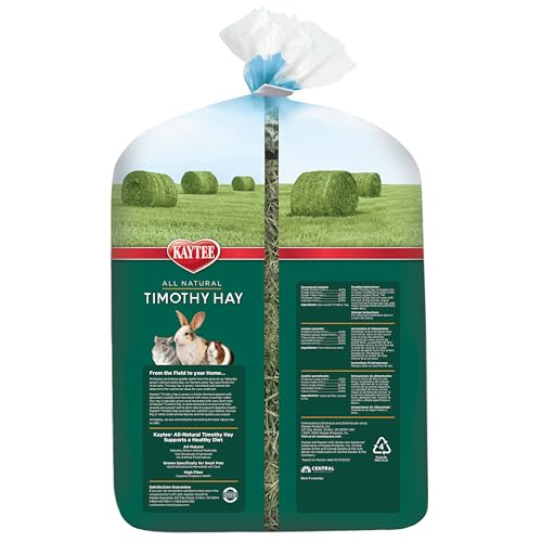 Kaytee Timothy Hay, High Fiber, Grown Specifically for Small Animals, Rabbits, Guinea Pigs, Chinchillas, Ideal Bulk Order for Sm
