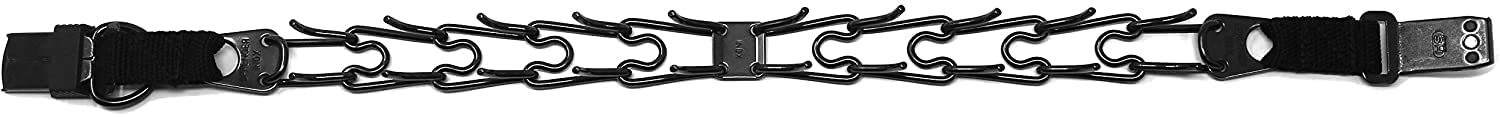 Herm Sprenger Black Stainless Steel Prong Collar With Buckle For Dogs, 3.2Mm Large