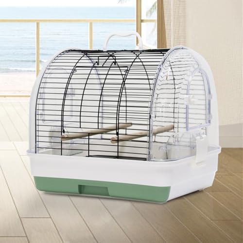 Yokolo Bird Cage 27-inch Inch Wrought Iron Parrot Cage Acrylic See-Through Standing Flight Parakeet Cage for Cockatiels Cheek Co
