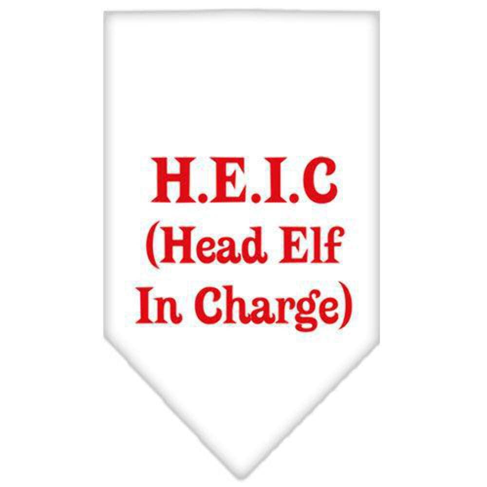 Mirage Pet Products Head Elf in Charge Screen Print Bandana for Pets, Large, Purple