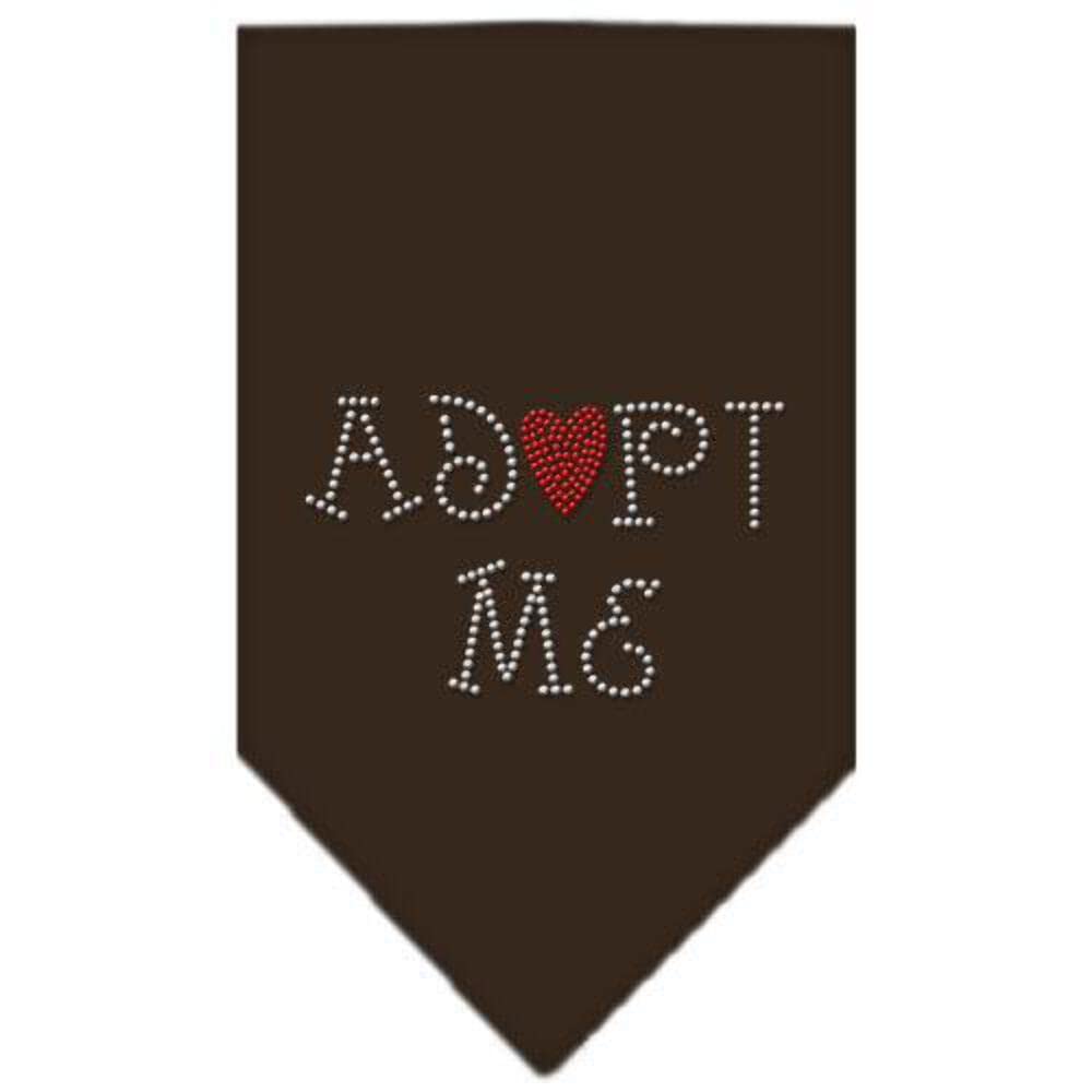 Pet and Dog Bandana Rhinestone, "Adopt Me" Cocoa Large