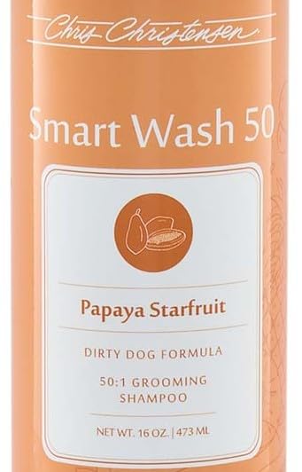 Chris Christensen Smartwash50 Papaya Starfruit Ultra Concentrated Dog Shampoo, Makes Up to 50 Bottles, Groom Like A Professional