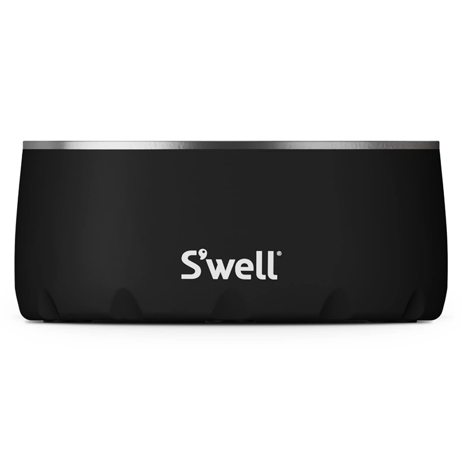 S'Well Stainless Steel Pet Bowl, 16Oz, Onyx, For Small To Medium Size Dogs, Mess Free Design With Non Slip Rubber Bottom, Dishwasher Safe, Bpa Free