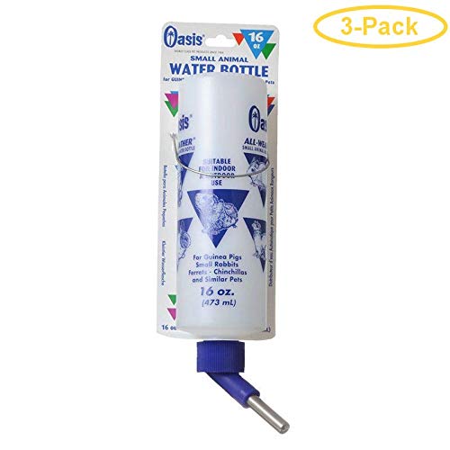 Oasis All Weather Small Animal Water Bottle 16 Oz - Pack Of 3