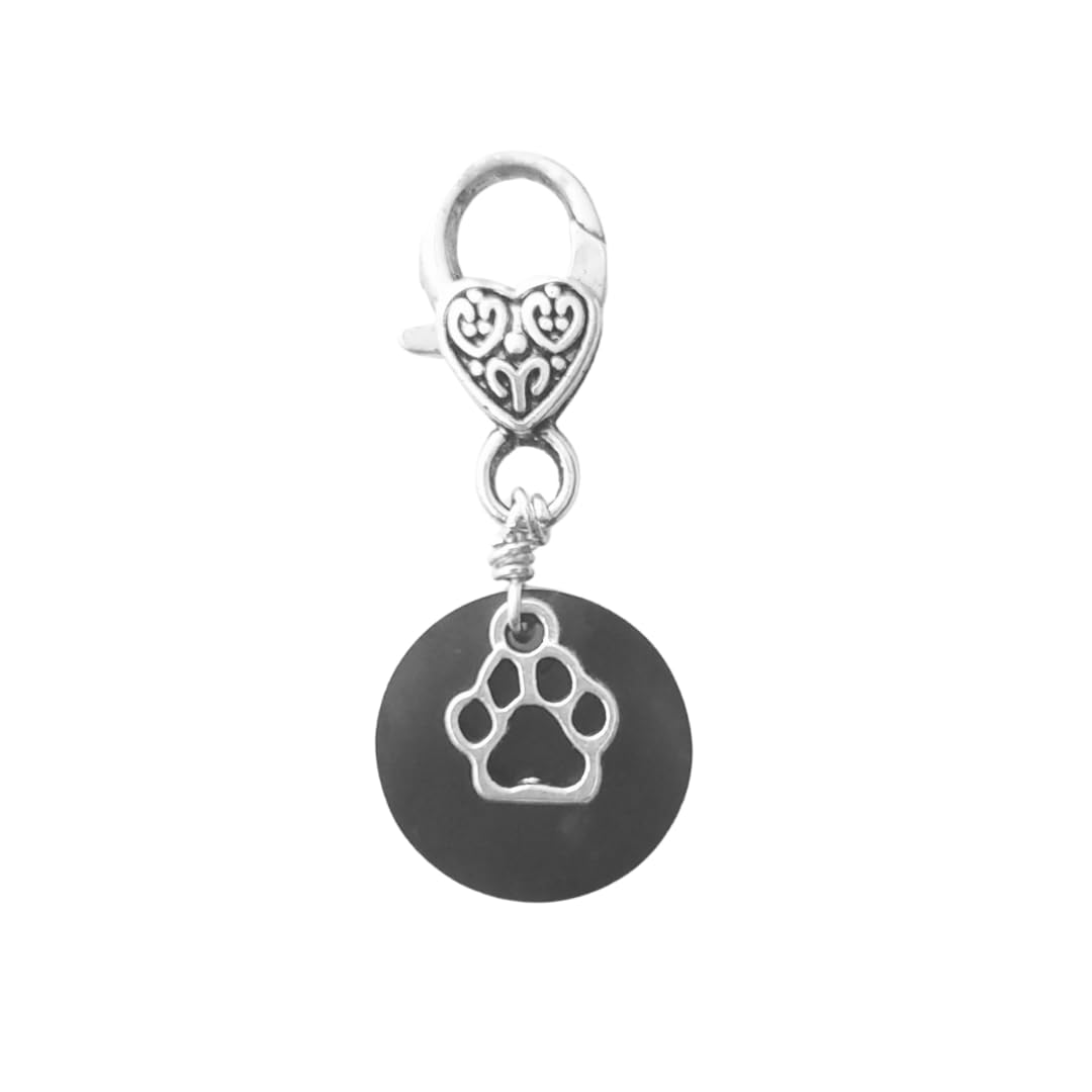 100% Shungite Pet Collar Charm - Natural Protection Dogs Cats Puppies Kittens Best Affordable Christmas Holiday Gift Idea Keychain - 100% Authentic, Black Crystal Stone (Small/Medium)