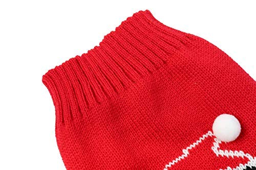 Penguin Red Holiday Festive Christmas Dog Sweater For Dogs, Medium M Back Length 13'