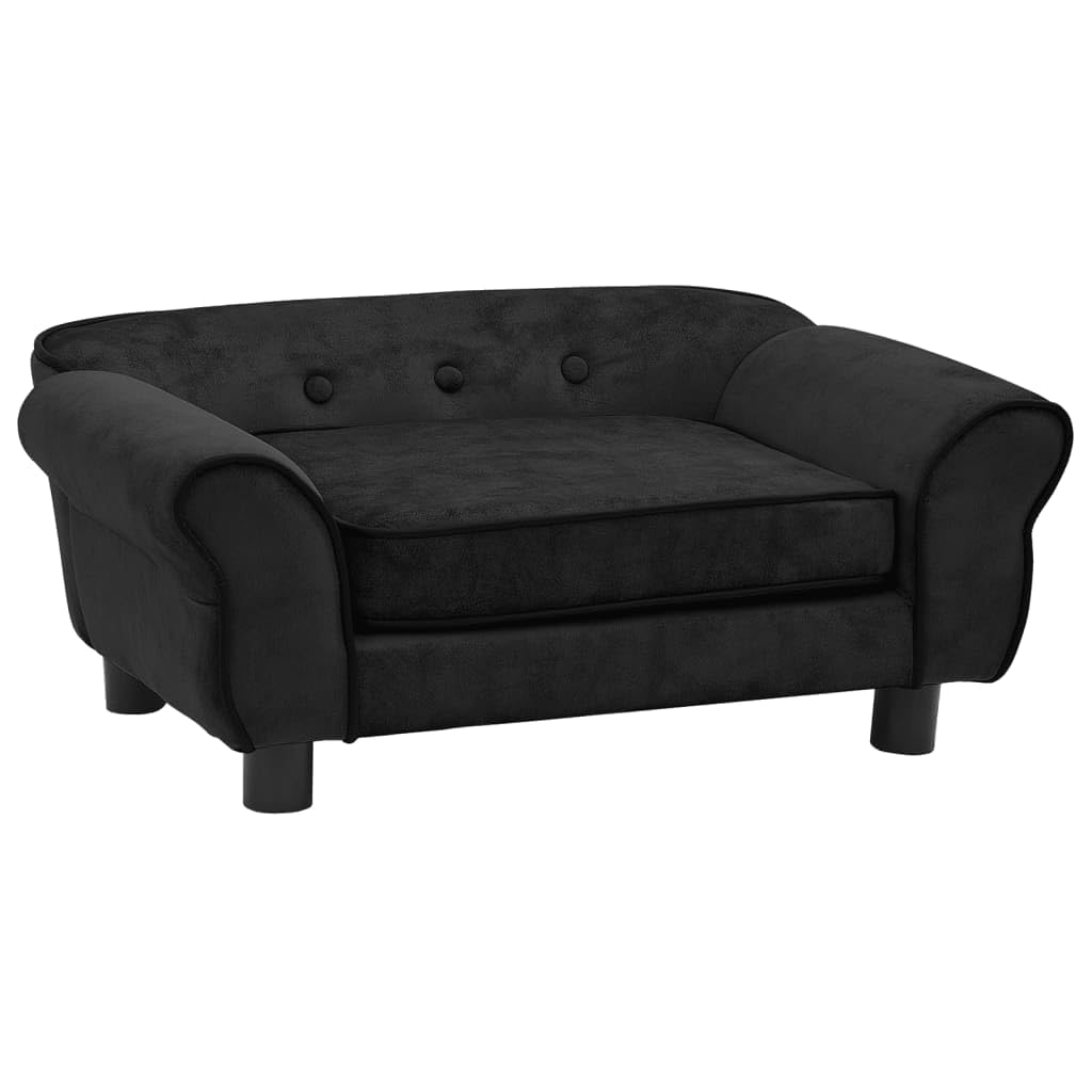 vidaXL Dog Sofa Black 28.3x17.7x11.8 Plush