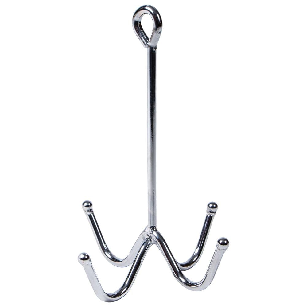 EASY-UP 4 Prong Safety Tack Apparel Hook | Portable Horse Gear Organizer with Chrome-Plated Steel & Ball End Safety Caps | Ideal