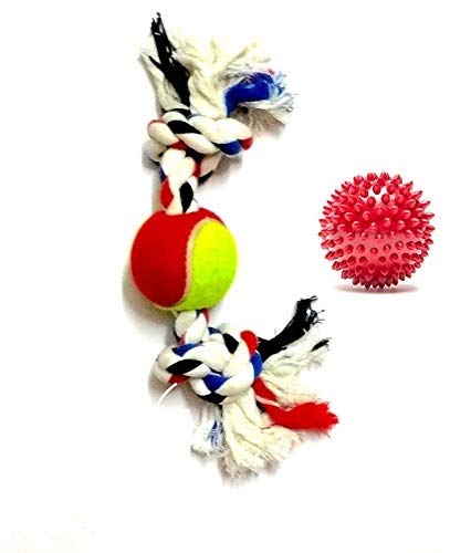 Psk Rubber Spiked Ball Dog Chew Toy And Rope Dog Toy With Tennis Ball