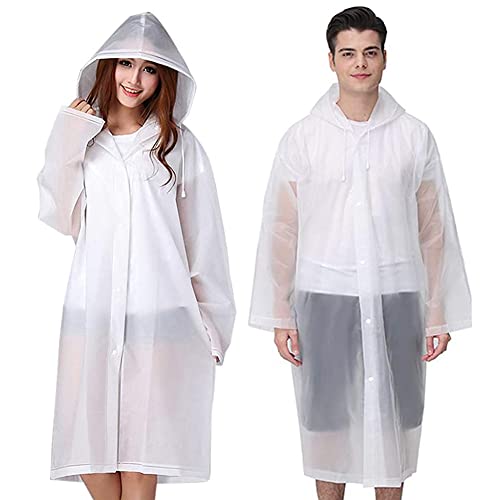 Palay 2Pcs Rain Ponchos For Men Women, Reusable Eva Raincoats With Hood For Rain Ponchos For Camping, Hiking, Music Festival, Ou