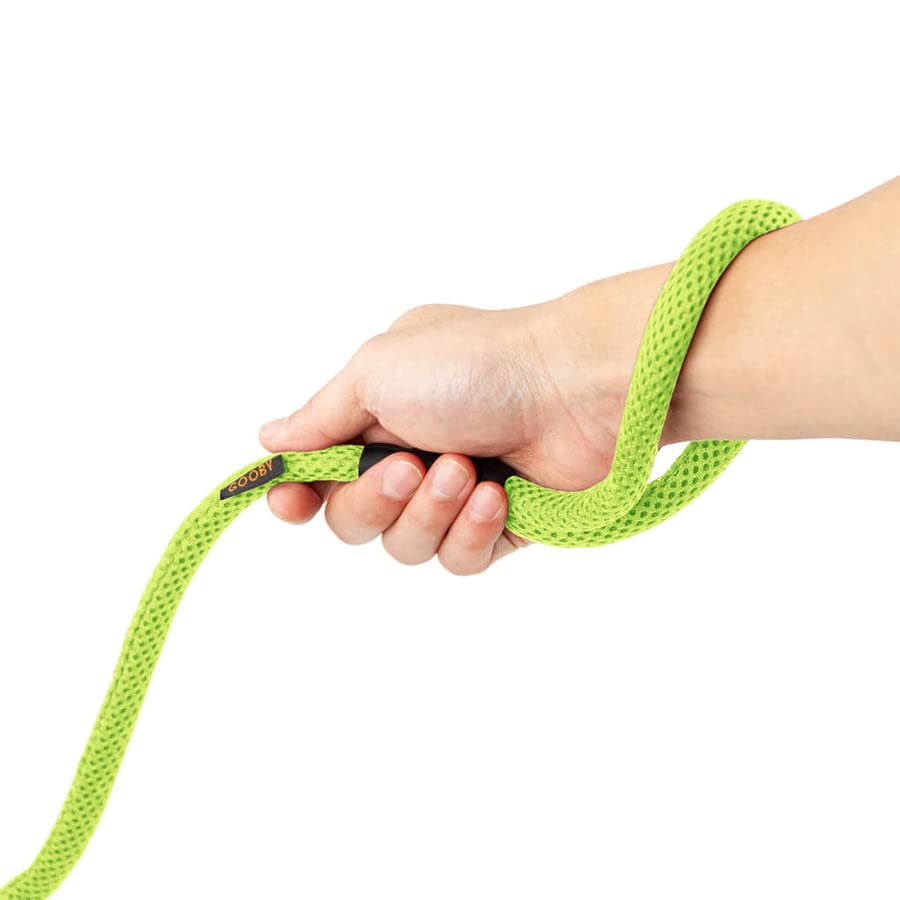 Gooby Mesh Leash - 4 FT Breathable Polyester Leash for Small Dogs - Lime Color, Model 10017-GRN-ONE