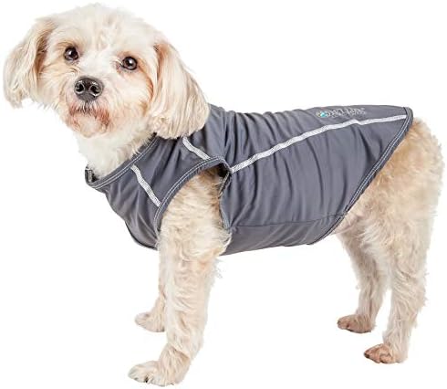 Pet Life  Active Racerbark 4Way Stretch Performance Active Dog Tank Top Tshirt, Grey  Large