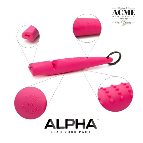 ACME Alpha 211.5 Professional Dog Training Whistle with Enhanced Ergonomic Grip. BPA-Free Plastic. 110 dBA. Long Range. Standard