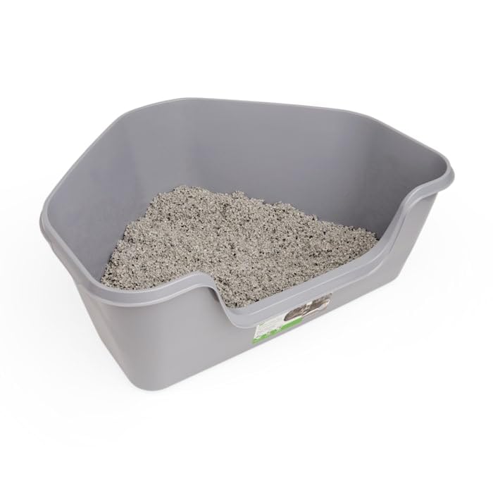 So Phresh High-Back Corner Grey Litter Box, 26.25' L X 21.5' W X 10' H