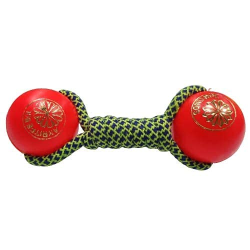 Pet Guard Plastic Ball Rope Dumbbell Puppy Toys Chew Toys Dog Toys Teething Toys (Color May Vary, Pack Of One)