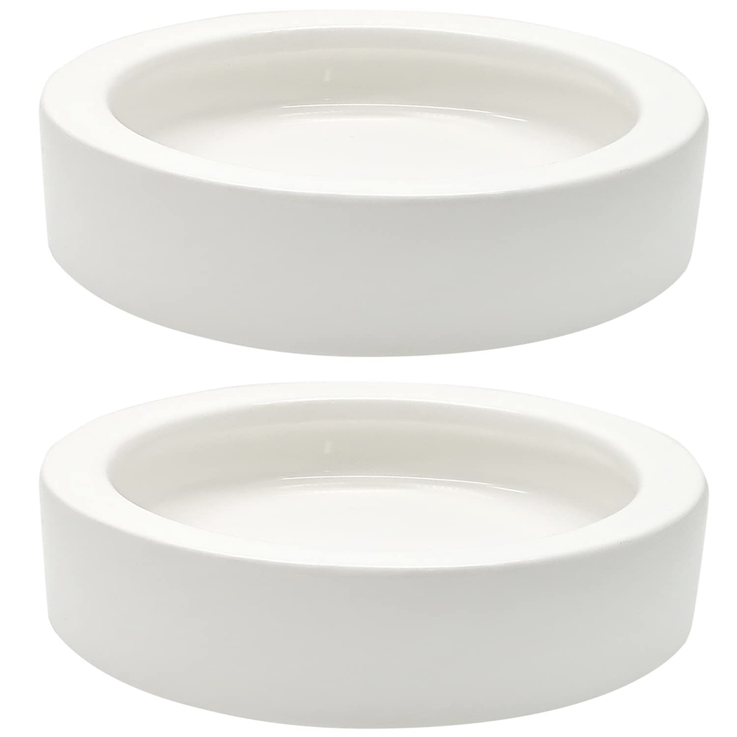 2 Pcs Reptile Food Bowl Ceramic Water Feeder Bowls Anti- Escape Mini Reptile Feeder for Lizard, Gecko etc, Round