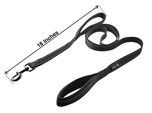 Wagtime Club Soft &Thick Dual Handle 6Ft Dog Leash, Premium Nylon Double Padded Handles For Medium, Large Or Xlarge Dog (Reflective Black)