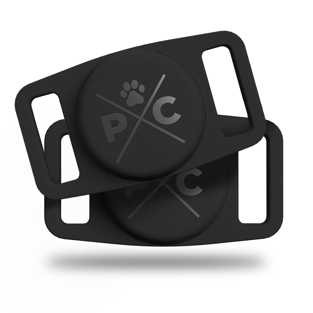 Pup Culture Airtag Dog Collar Holder (2 Pack), Extra-Durable, Lightweight, And Protective Airtag Case For Dog Collar - Track Your Pet Using Apple Airtag Technology - Dog Collar Airtag Holder