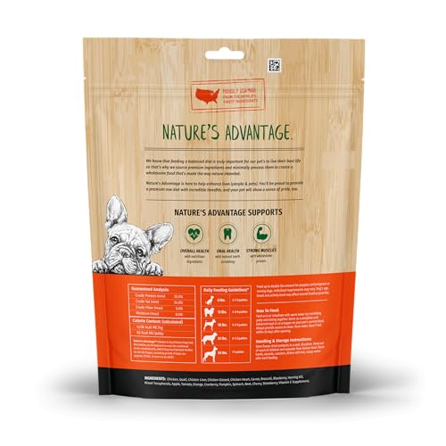 Nature's Advantage Freeze-Dried Raw Chicken & Quail Dog Food Mini Patties, Grain Free, 14 oz