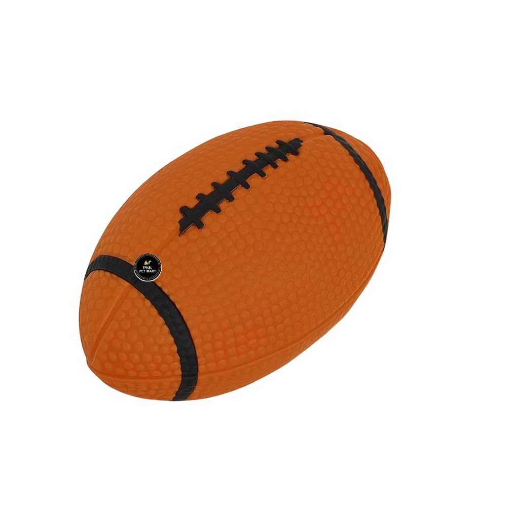Dog Trust Interactive Rugby Ball Dog Toy  Squeaky Chew Ball For Small And Medium Dogs | Soft Rubber Sound Toy For Biting, Tossi