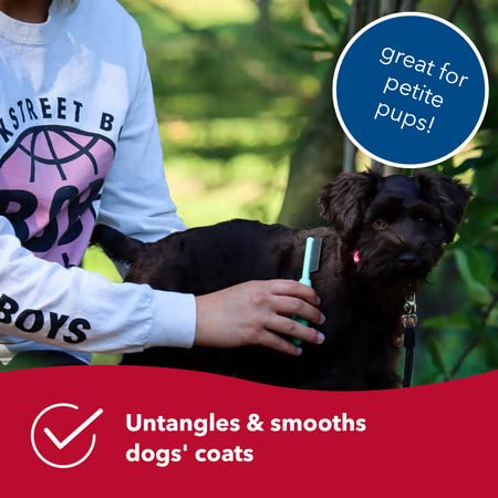 Coastal Pet Li'L Pals Double-Sided Dog Comb - Tick & Flea Comb - Dog Grooming Brush For Small Breeds & Puppies - One Size