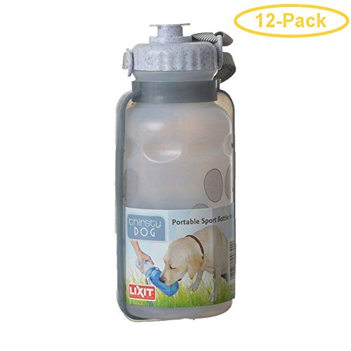 Lixit Thirsty Dog Portable Dog Water Bowl & Bottle 16 Oz - Pack Of 12