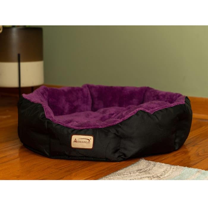 Armarkat Large, Soft Cat Bed - C101NH/ZH, Mulberry/Black (C101HNH/ZH)