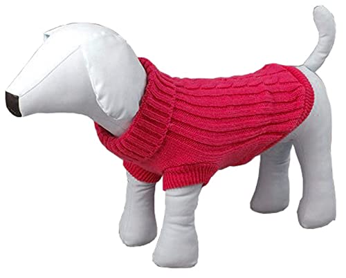 Pet Life  Traditional Weaved Pet Sweater - Designer Heavy Cable Knitted Dog Sweater with Turtle Neck - Winter Dog Clothes Design