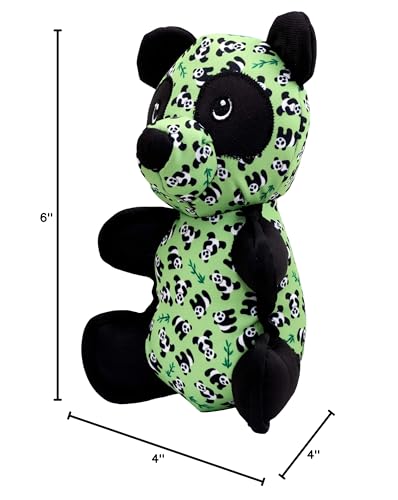 The Worthy Dog Bamboo Panda Green Plush Bone Chew Toy, Fun Fetch Play With Squeaker For Puppy Dogs! Durable Material For Aggressive Chewers